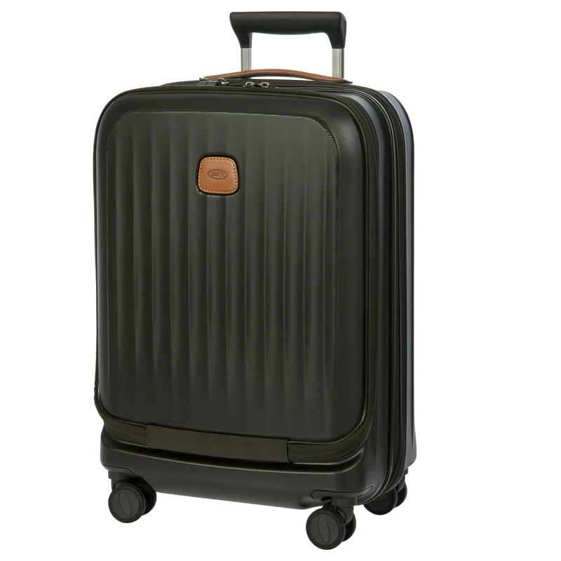 Brics Taormina - Trolley de cabina con 4 ruedas y bolsillo delantero 55 cm erw. USB (olive)