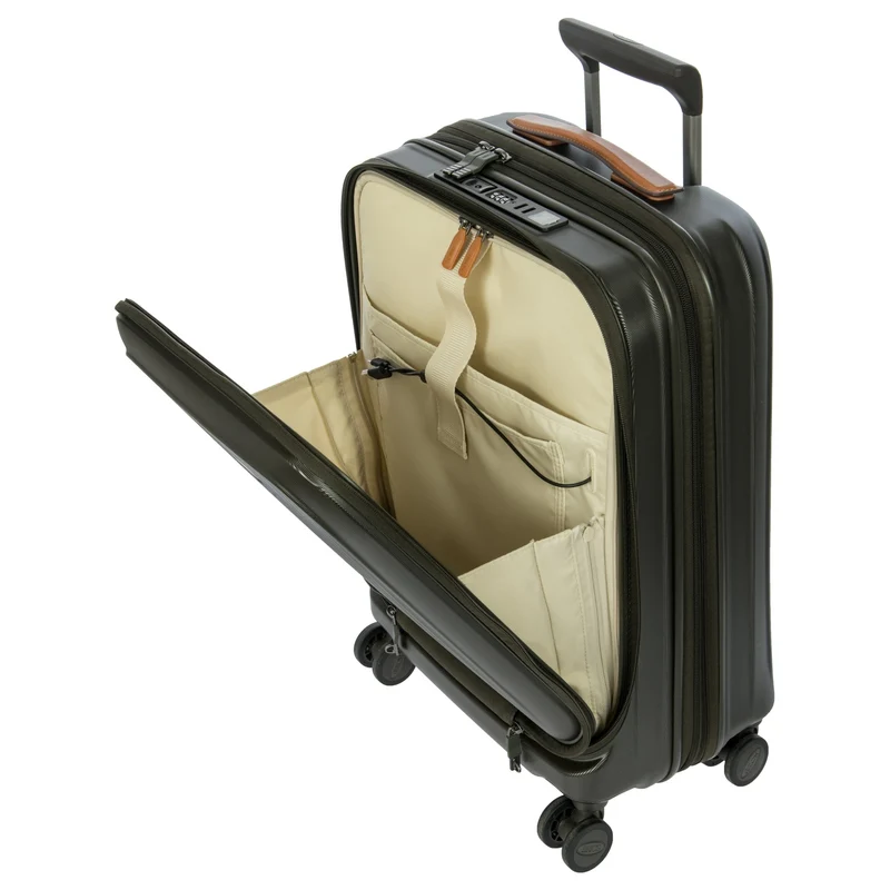Brics Taormina - Trolley de cabina con 4 ruedas y bolsillo delantero 55 cm erw. USB (olive)