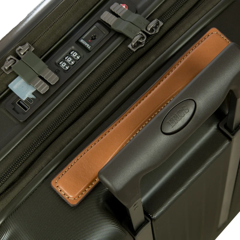 Brics Taormina - Trolley de cabina con 4 ruedas y bolsillo delantero 55 cm erw. USB (olive)