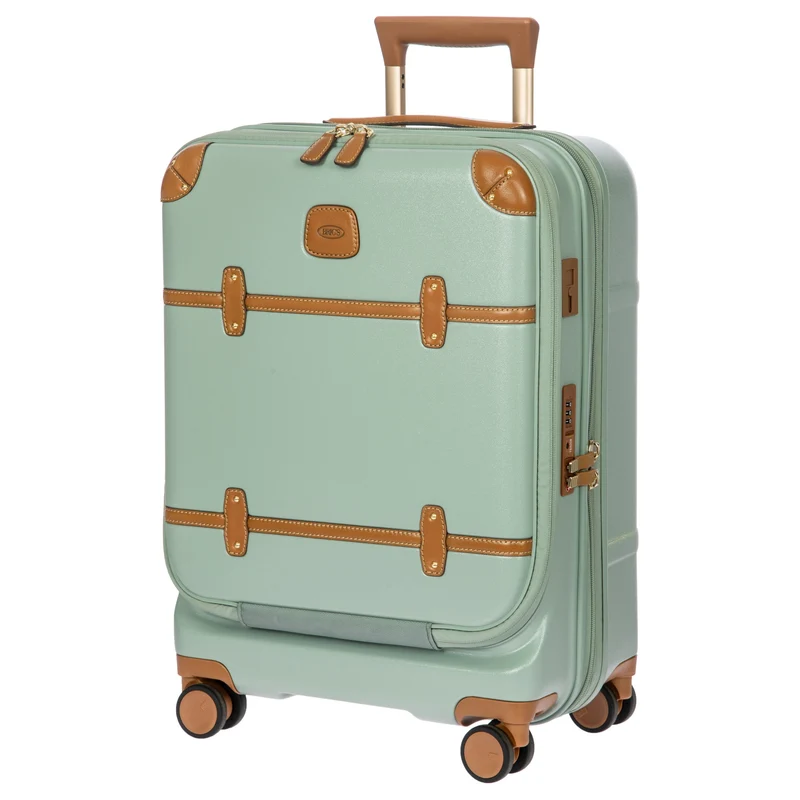 Brics Bellagio - Trolley de cabina con 4 ruedas y bolsillo frontal S 55 cm erw. USB (eucalyptus)
