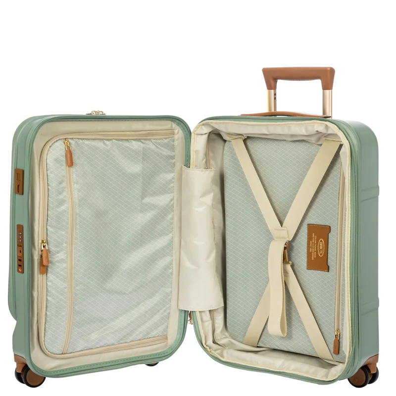 Brics Bellagio - Trolley de cabina con 4 ruedas y bolsillo frontal S 55 cm erw. USB (eucalyptus)