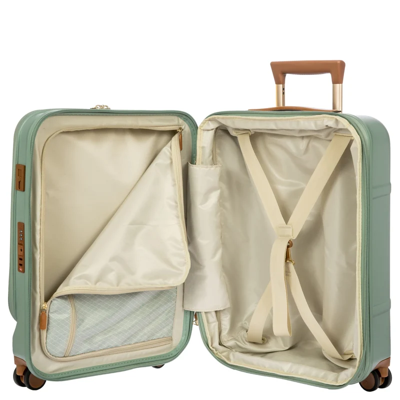 Brics Bellagio - Trolley de cabina con 4 ruedas y bolsillo frontal S 55 cm erw. USB (eucalyptus)
