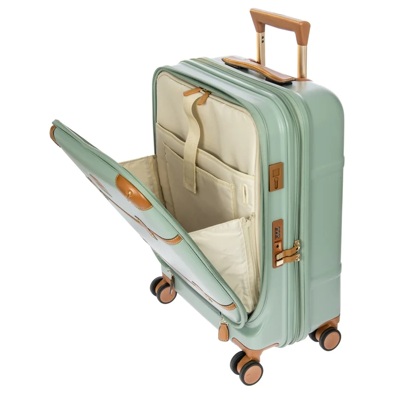 Brics Bellagio - Trolley de cabina con 4 ruedas y bolsillo frontal S 55 cm erw. USB (eucalyptus)