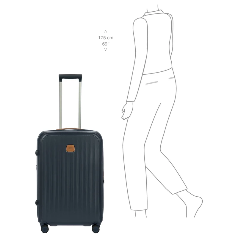 Brics Taormina - Trolley de 4 ruedas M 69 cm expandible (blau)