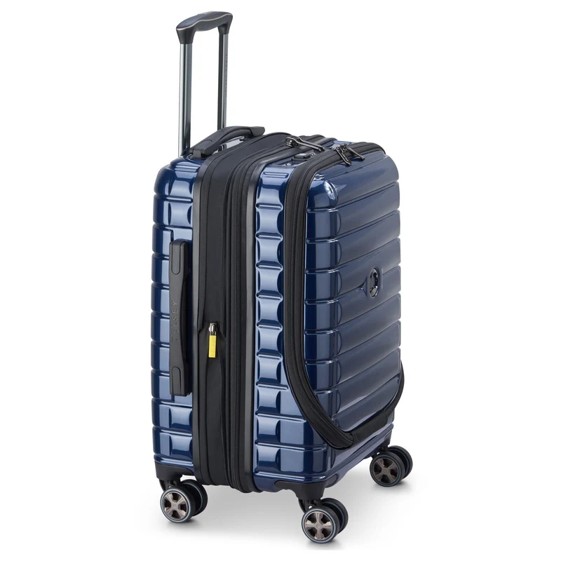Delsey Paris Shadow 5.0 - Trolley de cabina con 4 ruedas y bolsillo delantero S 55 cm expandible USB (marineblau)