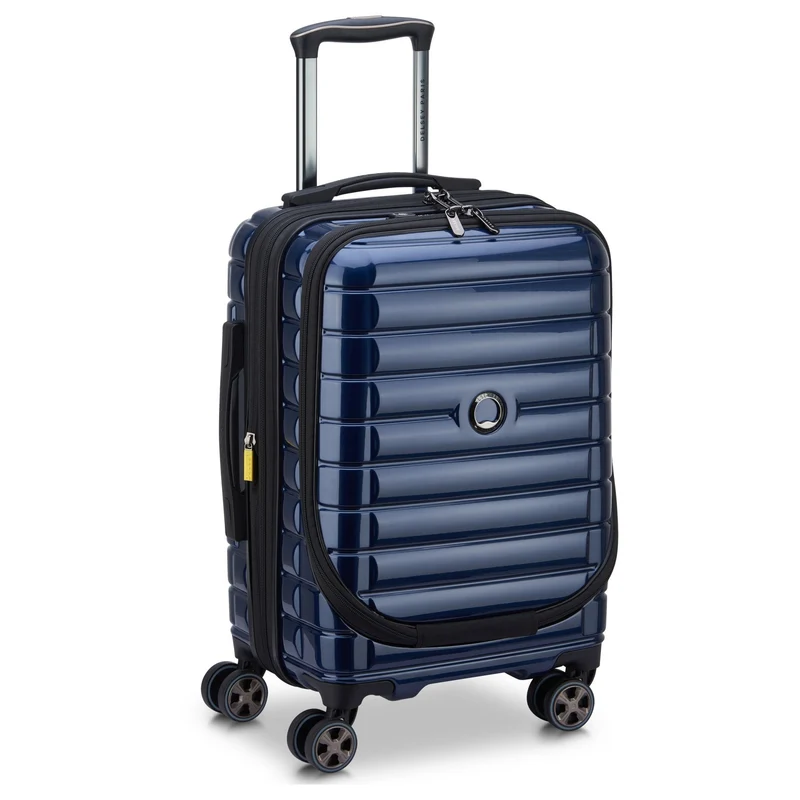 Delsey Paris Shadow 5.0 - Trolley de cabina con 4 ruedas y bolsillo delantero S 55 cm expandible USB (marineblau)