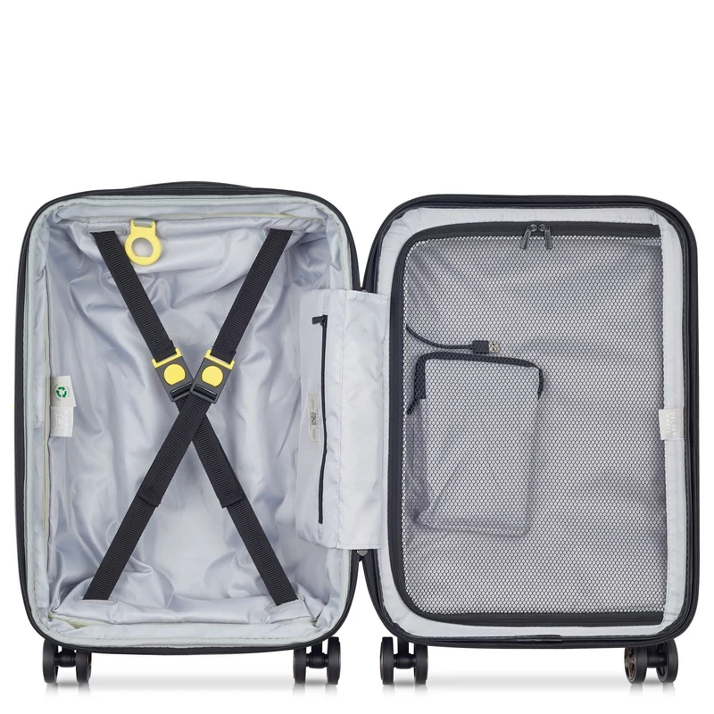 Delsey Paris Shadow 5.0 - Trolley de cabina con 4 ruedas y bolsillo delantero S 55 cm expandible USB (marineblau)