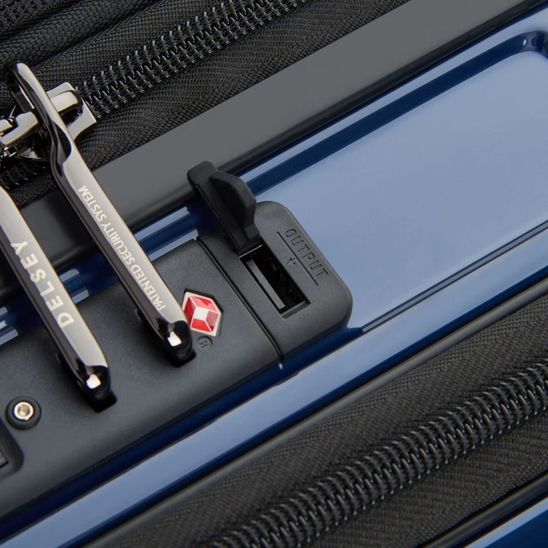 Delsey Paris Shadow 5.0 - Trolley de cabina con 4 ruedas y bolsillo delantero S 55 cm expandible USB (marineblau)