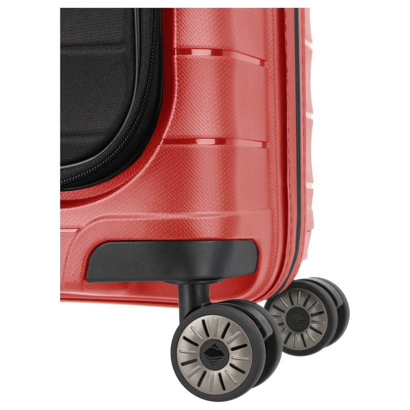 Travelite Mooby - Trolley de cabina con 4 ruedas y bolsillo delantero S 55 cm (rot)