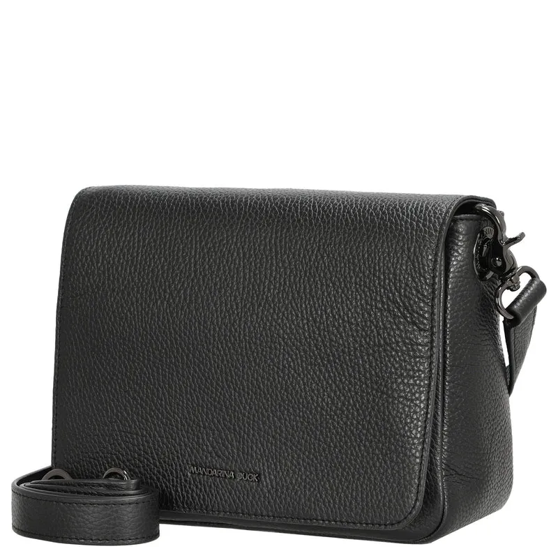 Mandarina Duck Mellow Leather - Bolso bandolera 36 cm (nero)