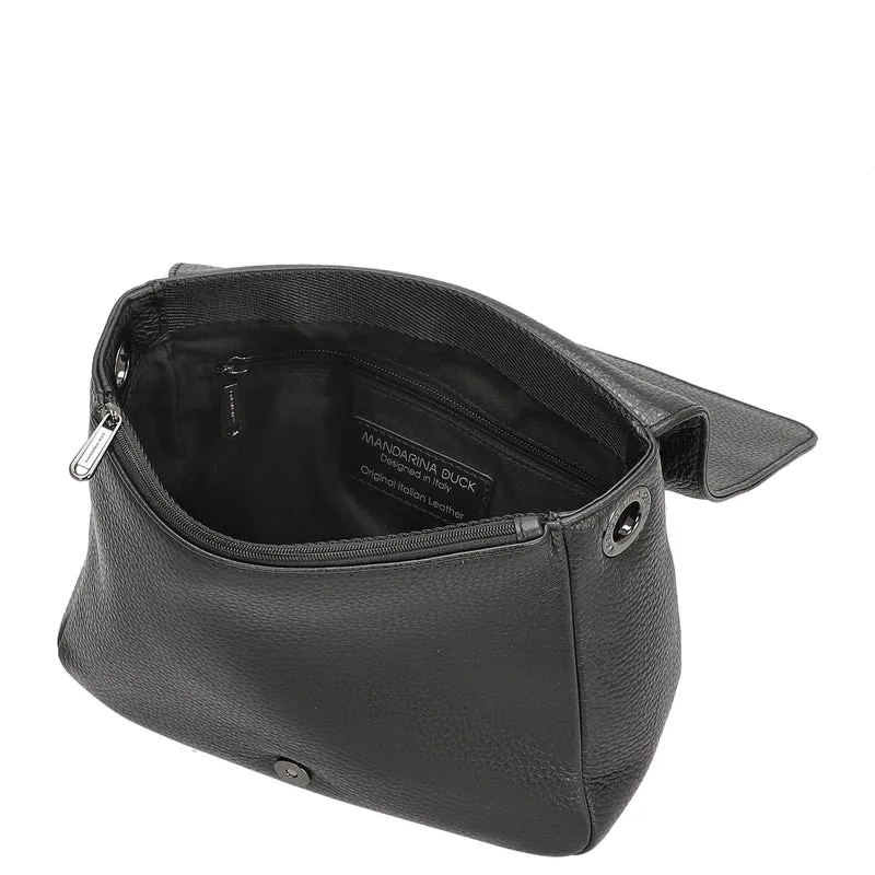 Mandarina Duck Mellow Leather - Bolso bandolera 36 cm (nero)