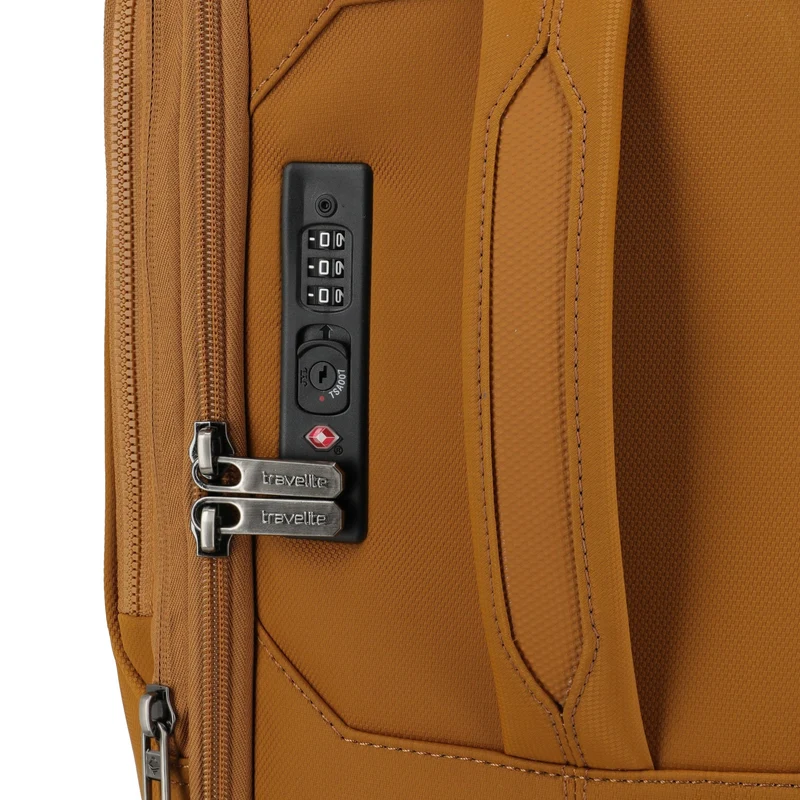 Travelite Priima - Trolley de cabina con 4 ruedas S 55 cm expandible (curry)