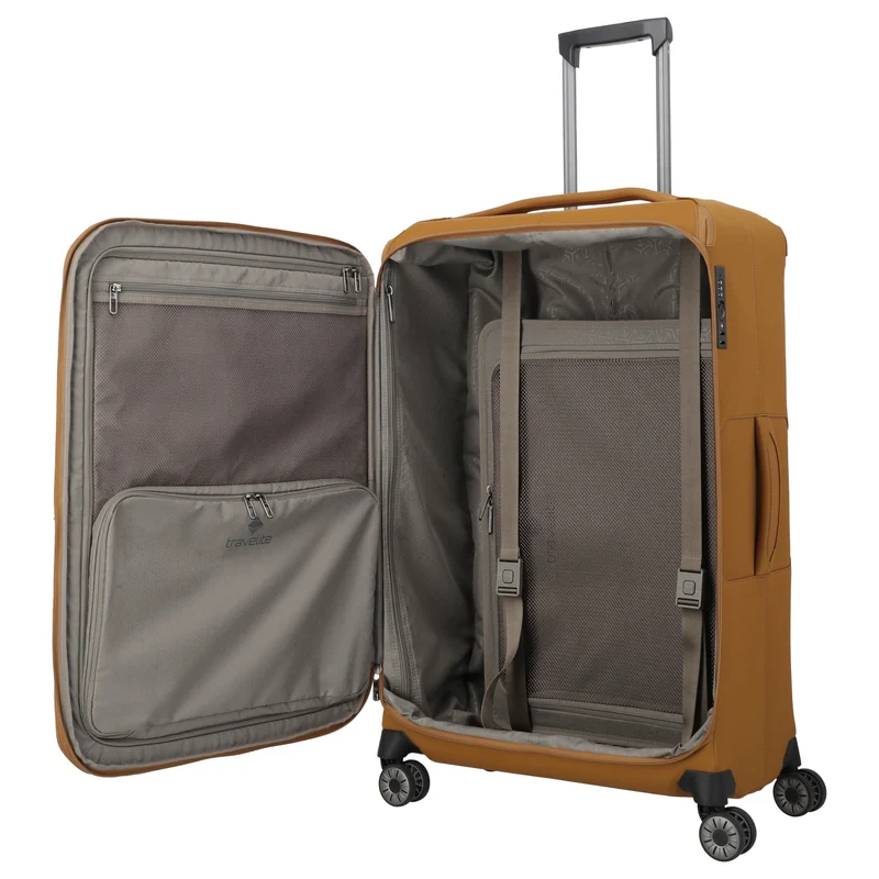 Travelite Priima - Trolley de 4 ruedas L 79 cm expandible (curry)