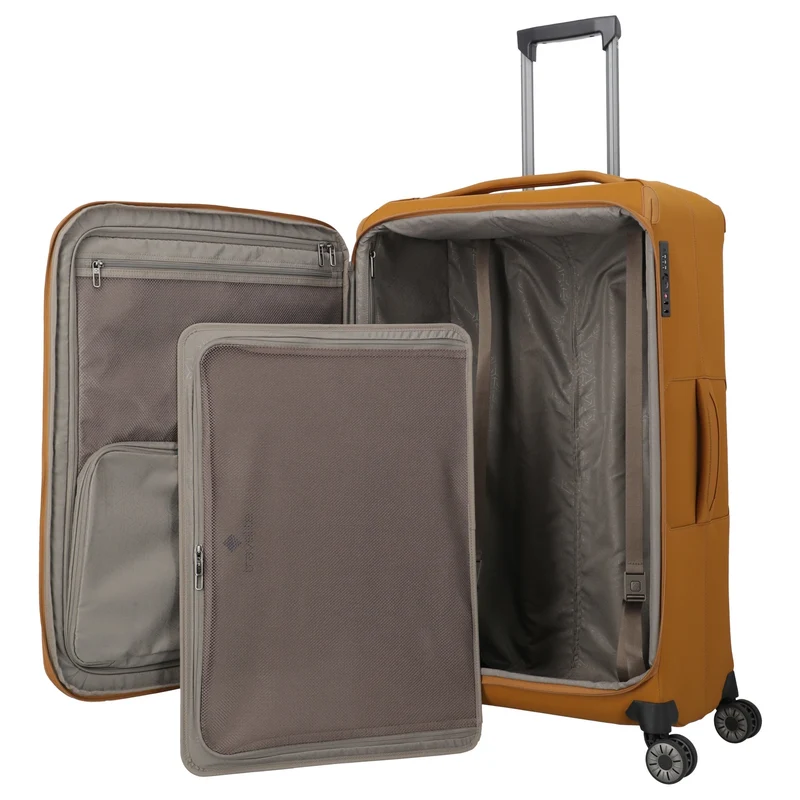 Travelite Priima - Trolley de 4 ruedas L 79 cm expandible (curry)