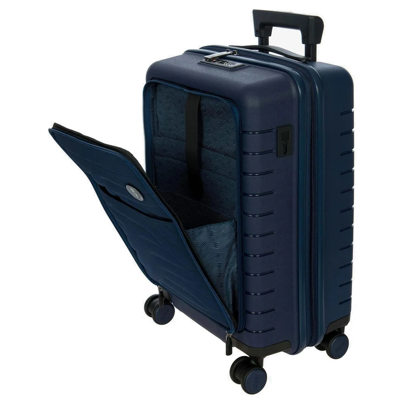 Brics BY Ulisse - Trolley de cabina con 4 ruedas y bolsillo delantero 55 cm erw. USB (oceano)