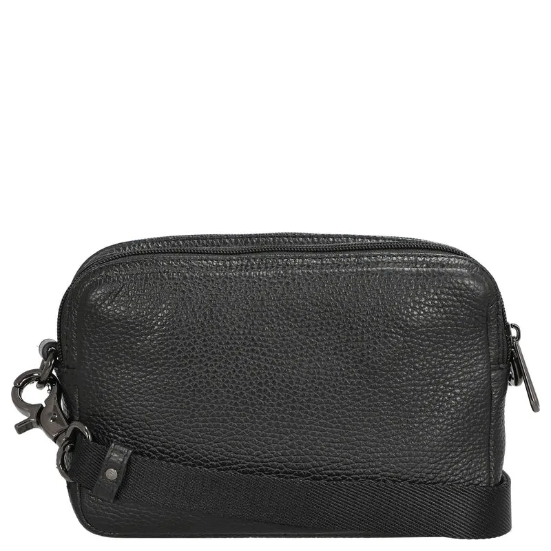 Mandarina Duck Mellow Leather - Bolso bandolera 20 cm (nero)