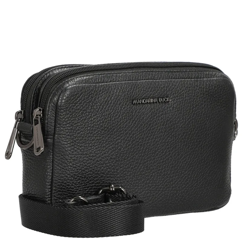 Mandarina Duck Mellow Leather - Bolso bandolera 20 cm (nero)