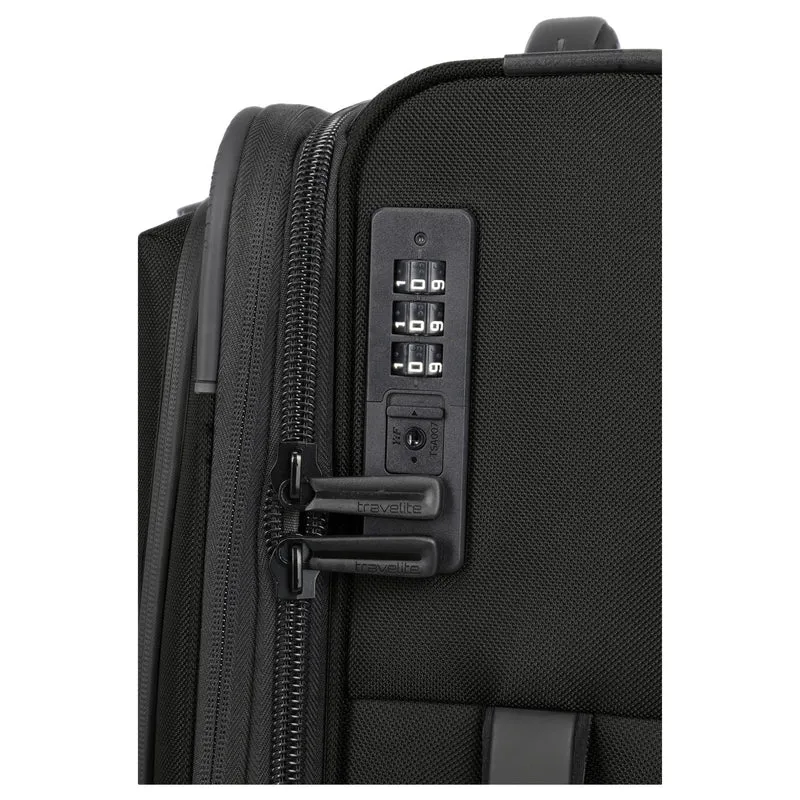 Travelite Crosslite - Trolley de cabina S 4 ruedas 55 cm expandible (schwarz)
