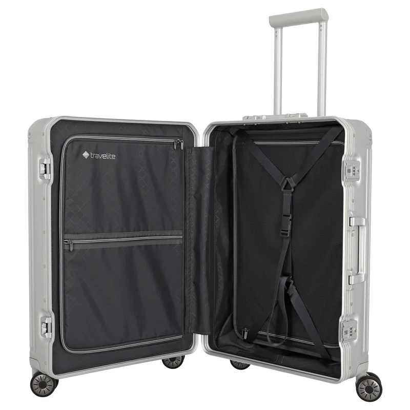 Travelite Next - Trolley con 4 ruedas M 67 cm (silber)