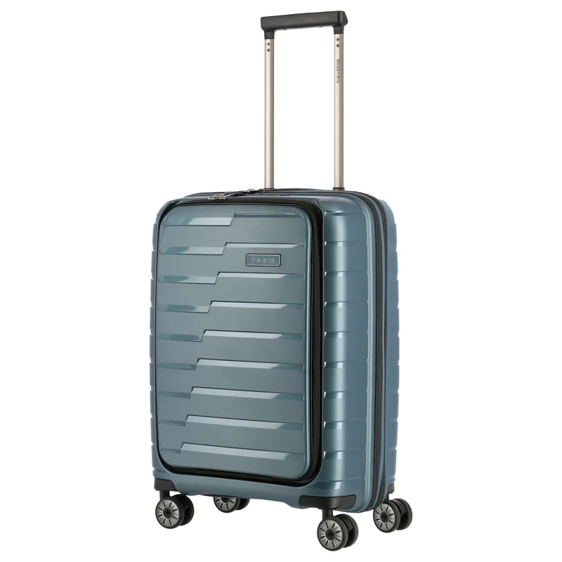 Travelite Air Base - Trolley de cabina con 4 ruedas y bolsillo delantero S 55 cm (iceblue)