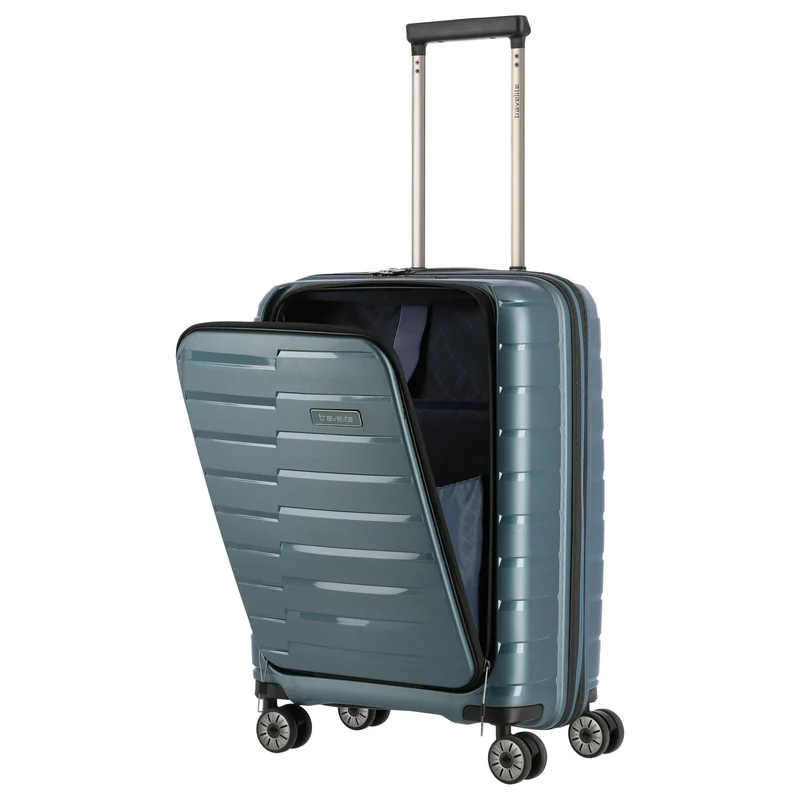 Travelite Air Base - Trolley de cabina con 4 ruedas y bolsillo delantero S 55 cm (iceblue)