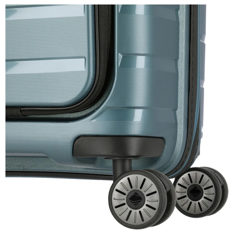 Travelite Air Base - Trolley de cabina con 4 ruedas y bolsillo delantero S 55 cm (iceblue)