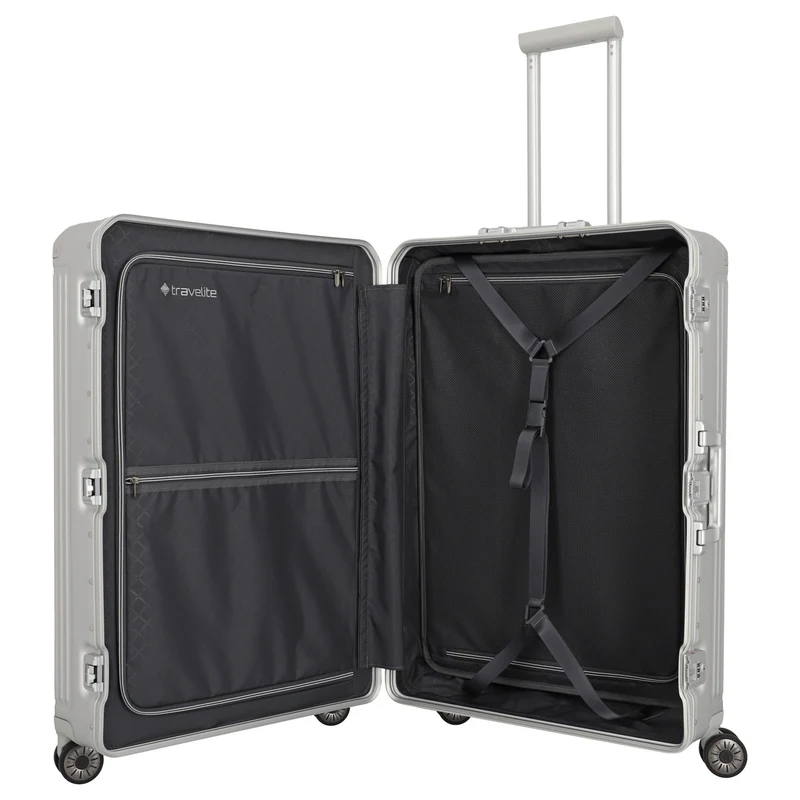 Travelite Next - Trolley de 4 ruedas L 77 cm (silber)