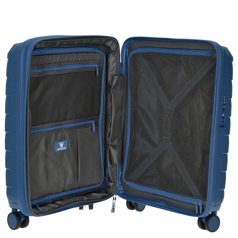 Roncato Skyline - Trolley de cabina S 4 ruedas 55 cm expandible USB-Anschluss (navy)
