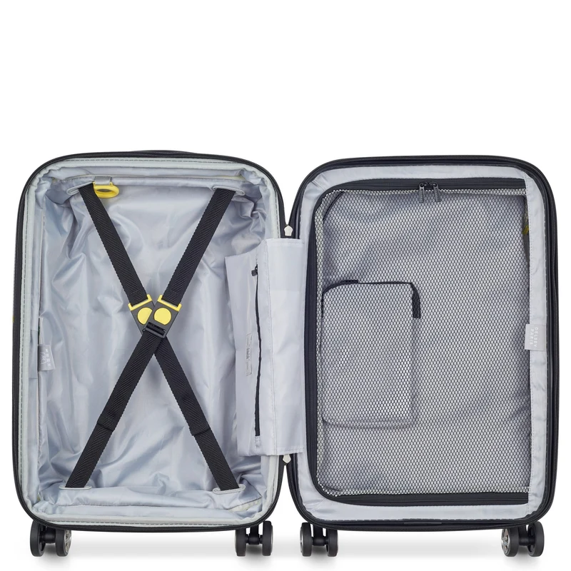 Delsey Paris Shadow 5.0 - Trolley de cabina con 4 ruedas y bolsillo delantero S 55 cm expandible USB (schwarz)