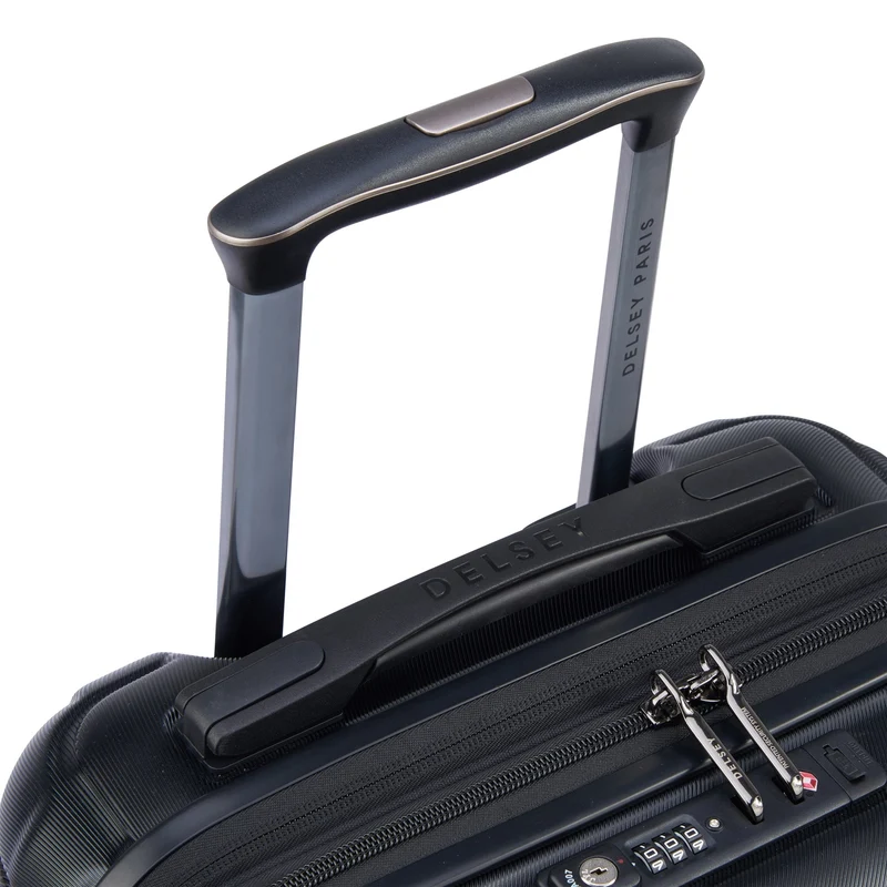 Delsey Paris Shadow 5.0 - Trolley de cabina con 4 ruedas y bolsillo delantero S 55 cm expandible USB (schwarz)