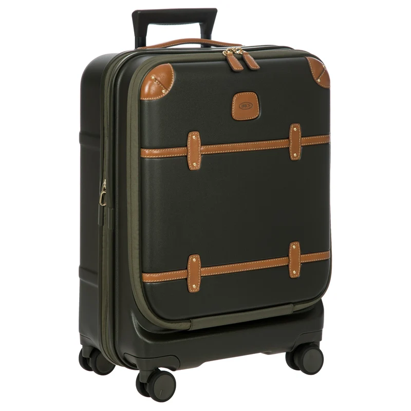 Brics Bellagio - Trolley de cabina con 4 ruedas y bolsillo delantero 55 cm expandible (olive)