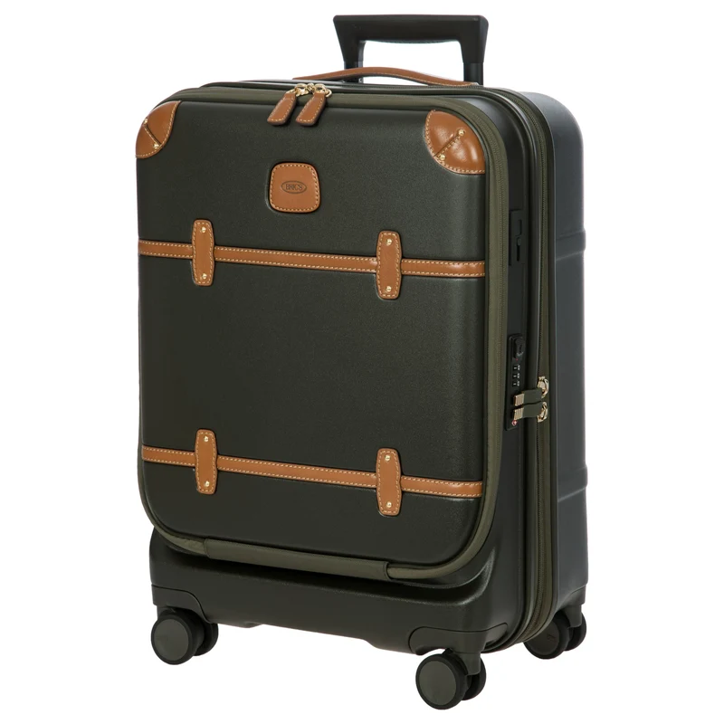Brics Bellagio - Trolley de cabina con 4 ruedas y bolsillo delantero 55 cm expandible (olive)