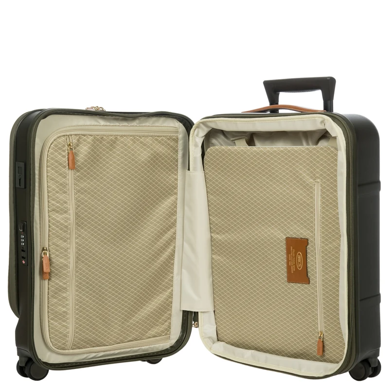 Brics Bellagio - Trolley de cabina con 4 ruedas y bolsillo delantero 55 cm expandible (olive)