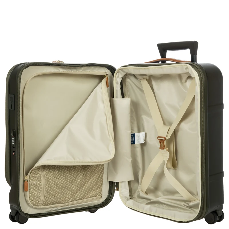 Brics Bellagio - Trolley de cabina con 4 ruedas y bolsillo delantero 55 cm expandible (olive)