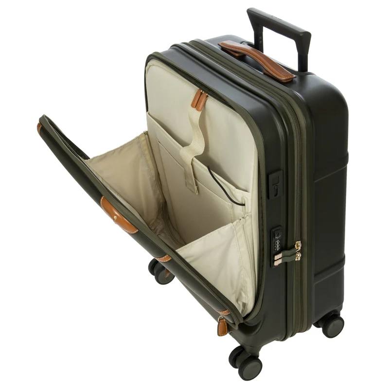 Brics Bellagio - Trolley de cabina con 4 ruedas y bolsillo delantero 55 cm expandible (olive)
