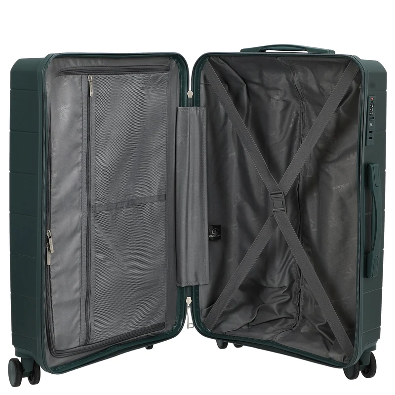 D&N Travel Line 2900 - Maleta de 4 ruedas M 65 cm (verde oscuro)