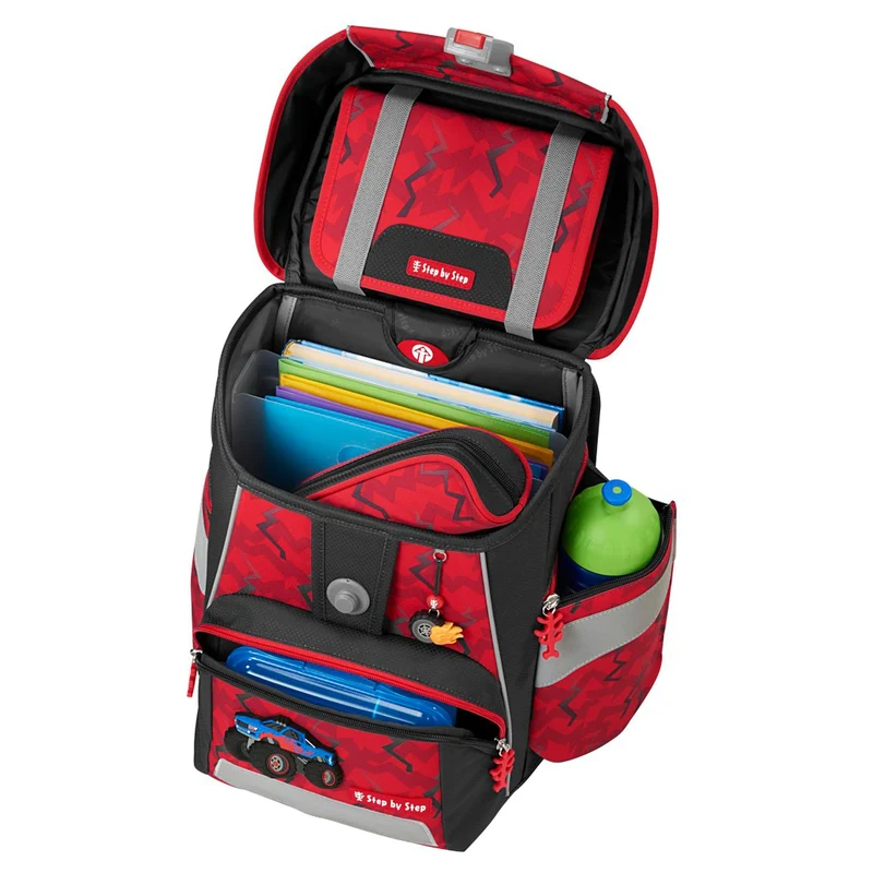 Step by Step Space - Set de mochila escolar 5 piezas (Monster Truck Rocky)