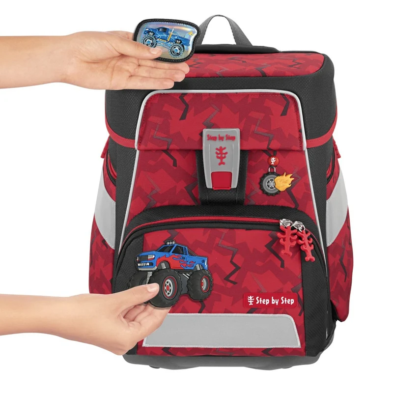 Step by Step Space - Set de mochila escolar 5 piezas (Monster Truck Rocky)