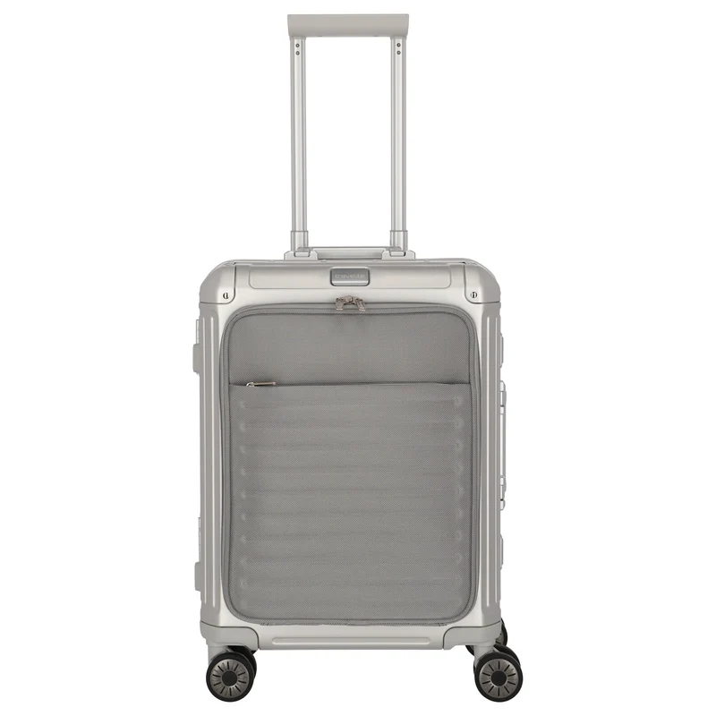 Travelite Next - Trolley de cabina con 4 ruedas y bolsillo delantero S 55 cm (silber)