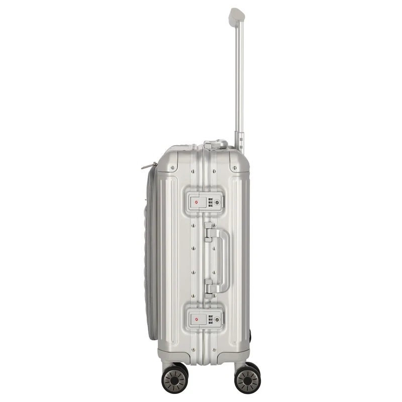 Travelite Next - Trolley de cabina con 4 ruedas y bolsillo delantero S 55 cm (silber)