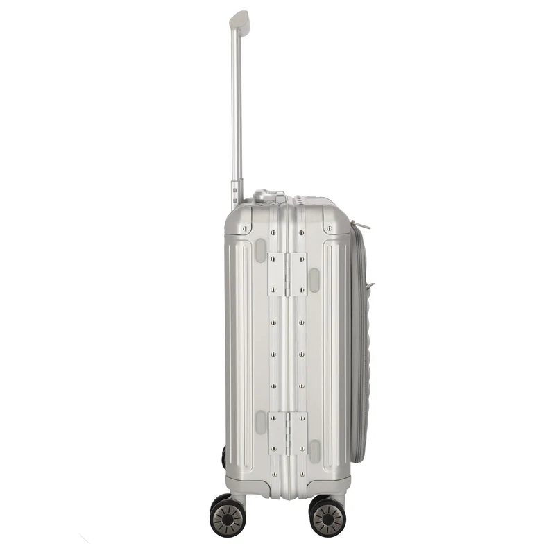 Travelite Next - Trolley de cabina con 4 ruedas y bolsillo delantero S 55 cm (silber)
