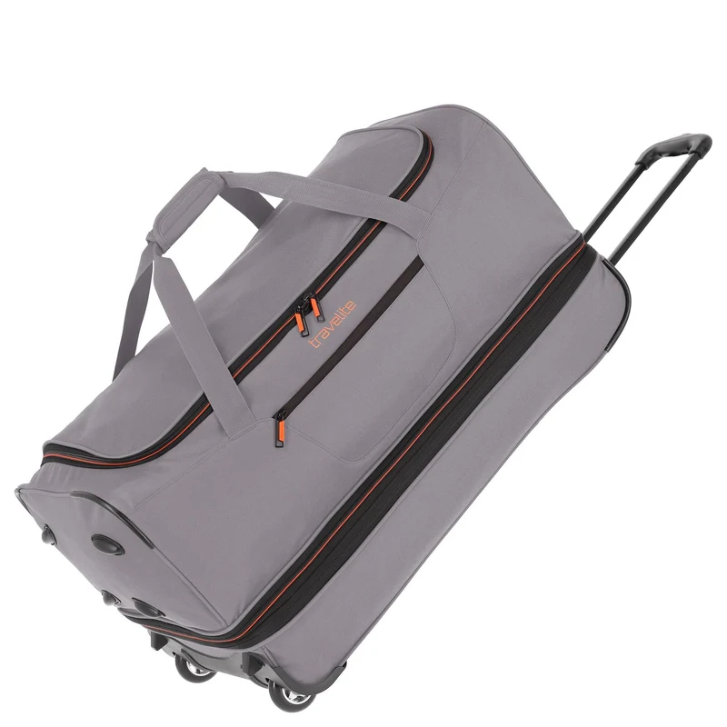 Travelite Basics - Bolsa de viaje con ruedas 98/119L 70 cm expandible (grau/orange)