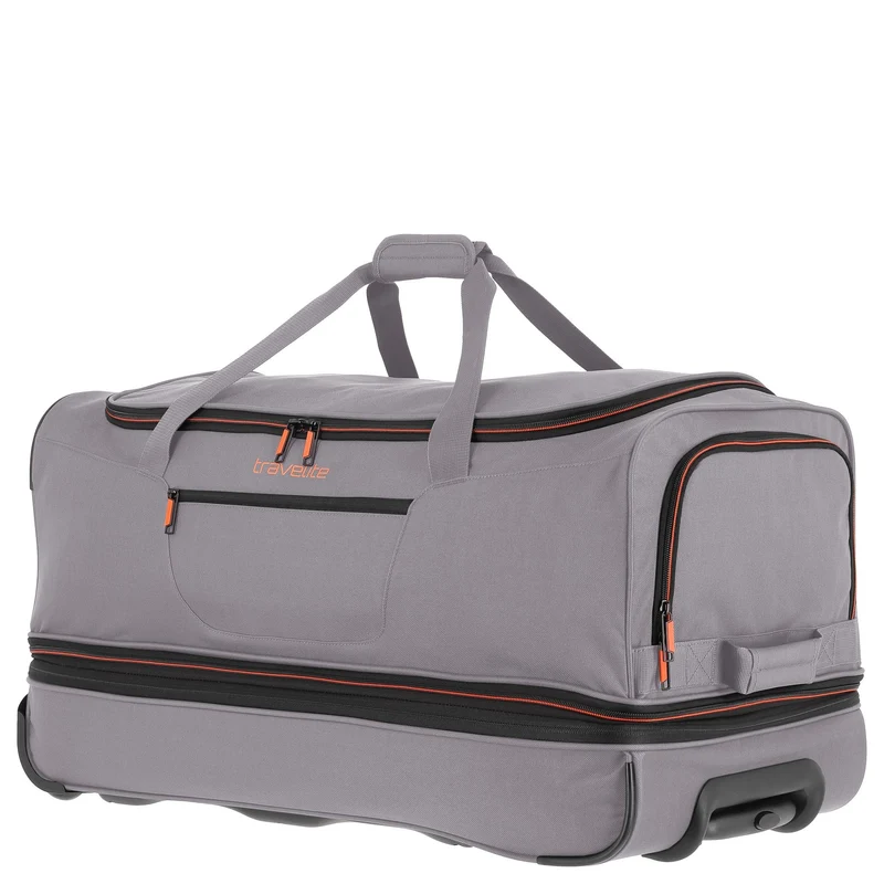 Travelite Basics - Bolsa de viaje con ruedas 98/119L 70 cm expandible (grau/orange)