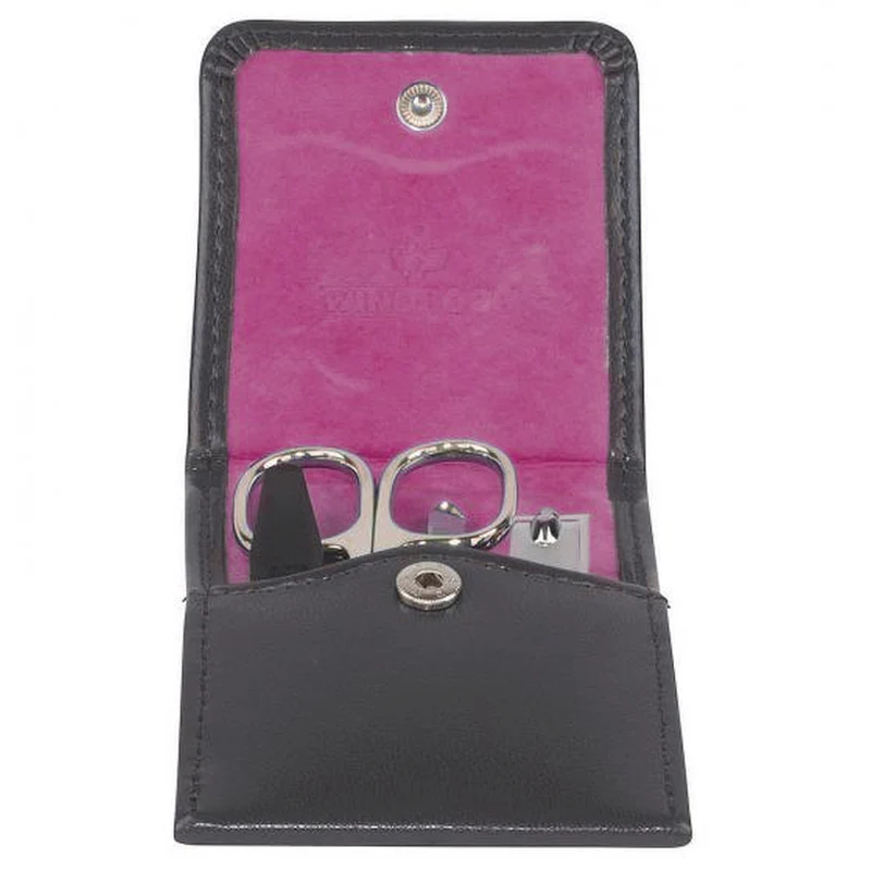 Windrose Merino Moda - Set de manicura 11 cm (schwarz, innen pink)