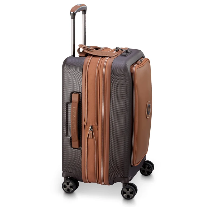 Delsey Paris Chatelet Air 2.0 - Trolley de cabina de 4 ruedas 55 cm expandible 14" USB (braun)