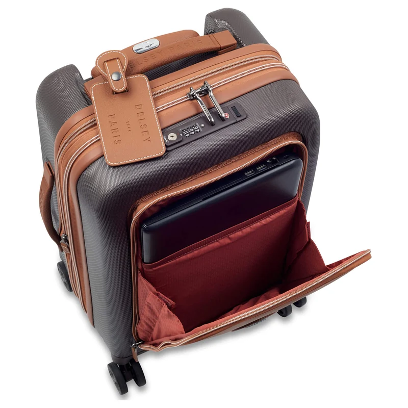 Delsey Paris Chatelet Air 2.0 - Trolley de cabina de 4 ruedas 55 cm expandible 14" USB (braun)