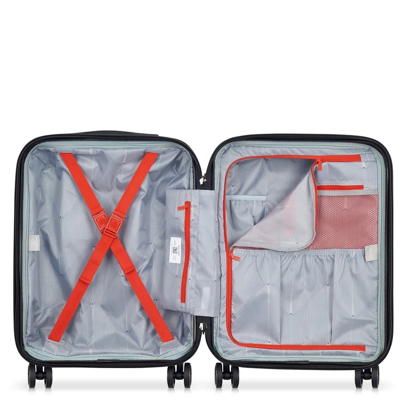 Delsey Paris Shadow 5.0 - Trolley de cabina slim line con 4 ruedas y USB 55 cm (rot)