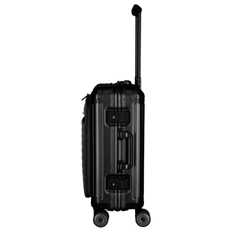 Travelite Next - Trolley de cabina con 4 ruedas y bolsillo delantero S 55 cm (black)