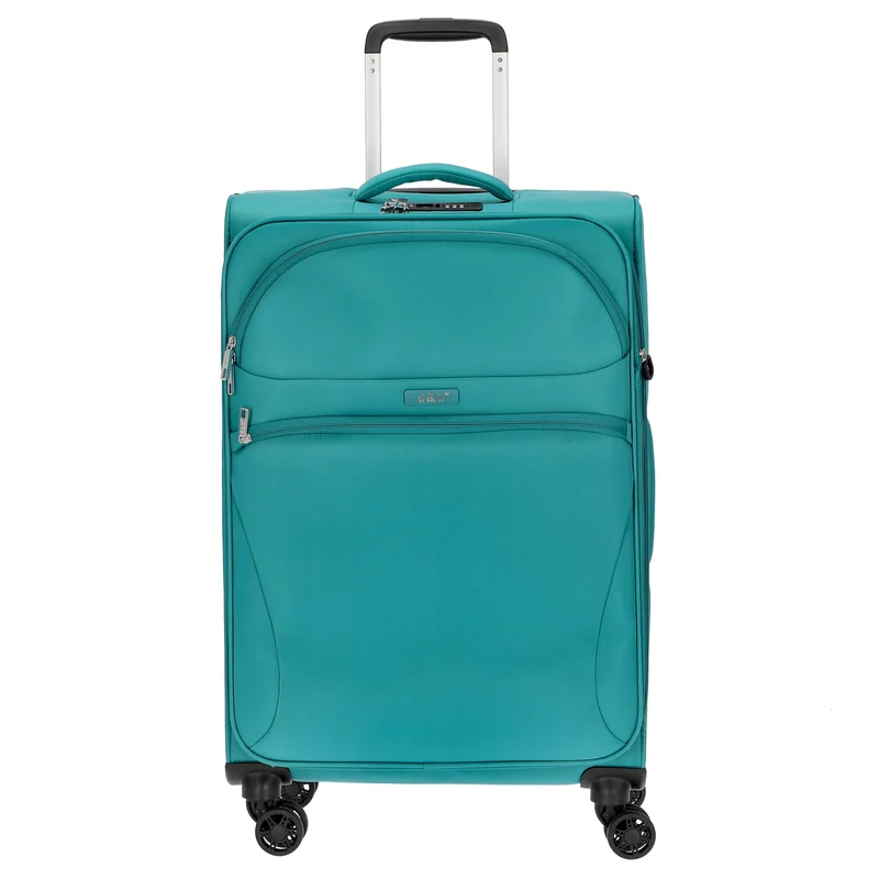 D&N Travel Line 9104 - Maleta de 4 ruedas M 67 cm expandible (verde)