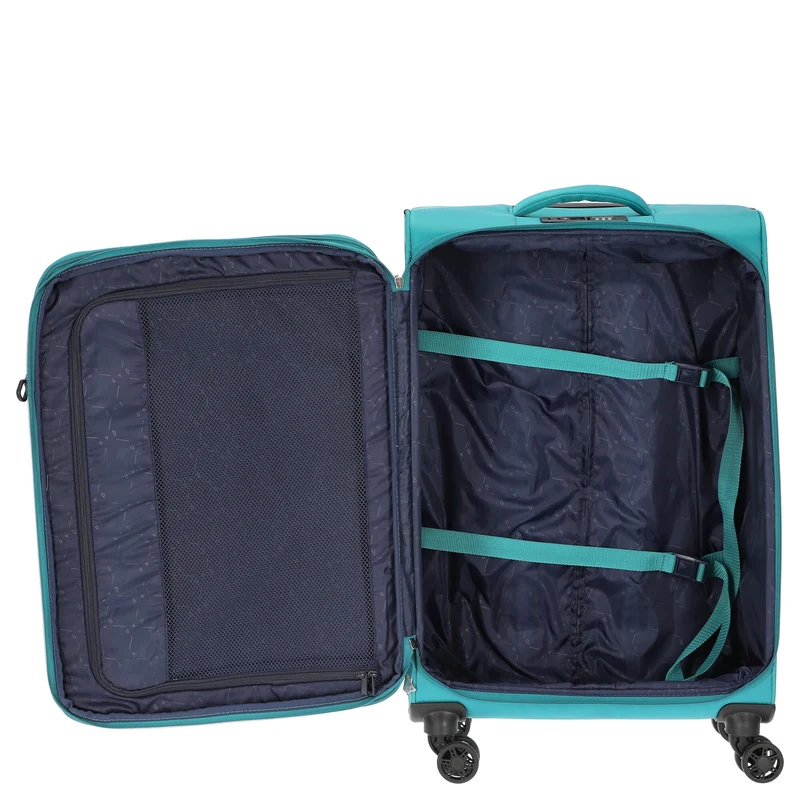 D&N Travel Line 9104 - Maleta de 4 ruedas M 67 cm expandible (verde)